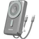 Dudao K29 10000mAh Pd 20W Magsafe Power Bank With Metal Case, Stand And Built-In USB-C/ Lightning Cables - Gray - (K29 grey)