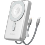 Dudao K29 10000mAh Pd 20W Magsafe Powerbank With Metal Case, Stand And Built-In USB-C/ Lightning Cables - Silver - (K29 silver)