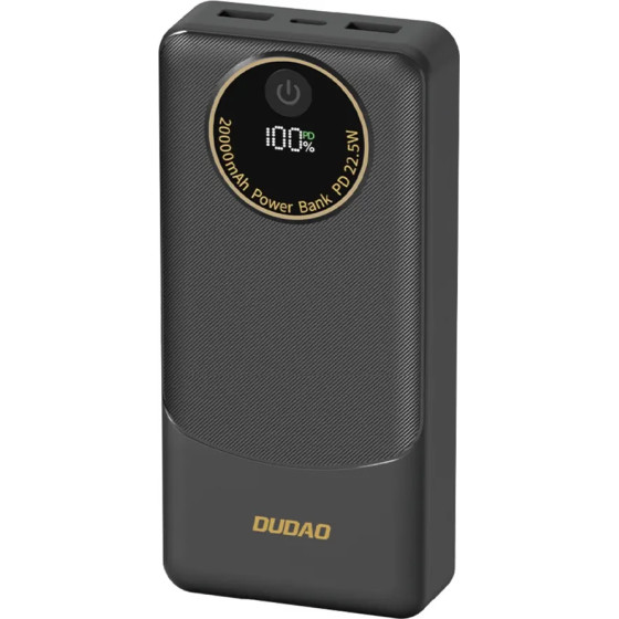 Dudao Powerbank K12 10000mAh PD22.5W USB-A, USB-C - Black - (K12-black)