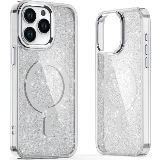 Hurtel Glitter Case With Magsafe For Samsung Galaxy A16 5G - White - (Glitter Case Magsafe Samsung Galaxy A16 White)