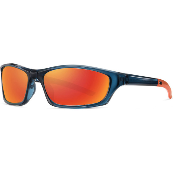 Techsuit - Bike Glasses (24101) - For Cycling And Sport Outdoor Activities, Polarized, Unisex - Black / Orange