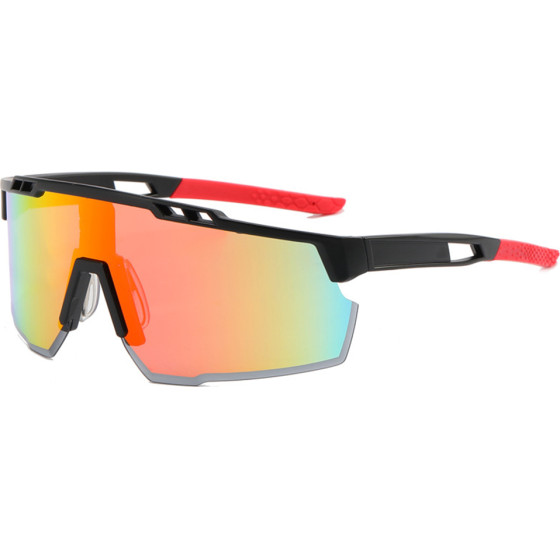 Techsuit - Bike Glasses (9963) - For Cycling, Sport Outdoor Activities, With Pc Frame And Lens, Unisex - Black / Orange