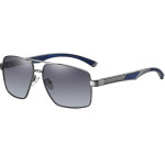 Techsuit - Sunglasses Polarized (LM001) - For Men, With Uv Protection, Aluminum Alloy Frame - Gun Color / Gradient - (LM001;GRADIENT)