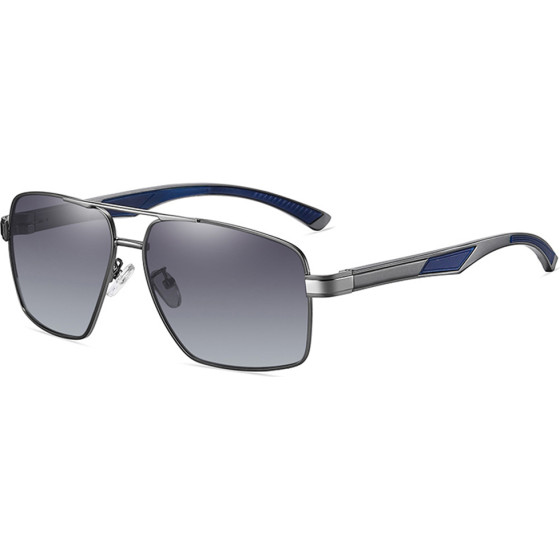 Techsuit - Sunglasses Polarized (LM001) - For Men, With Uv Protection, Aluminum Alloy Frame - Gun Color / Gradient - (LM001;GRADIENT)