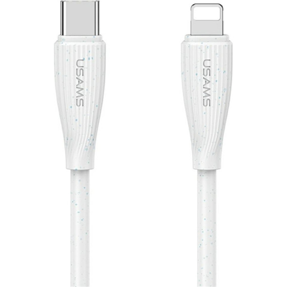 Usams Kabel Green Series SJ717 30W USB-C Do Lightning 1m bia?y - (SJ717USB02)