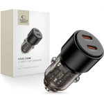 Tech-Protect CC03 2-Port PD100W Car Charger - Black - (27658-0)