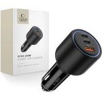 Tech-Protect CC04 3-Port PD130W Car Charger - Black - (27659-0)