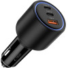 Tech-Protect CC04 3-Port PD130W Car Charger - Black - (27659-0)