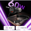 Tech-Protect CC05 Car Charger 2-Port PD60 W + USB-C Cable - Black - (27661-0)