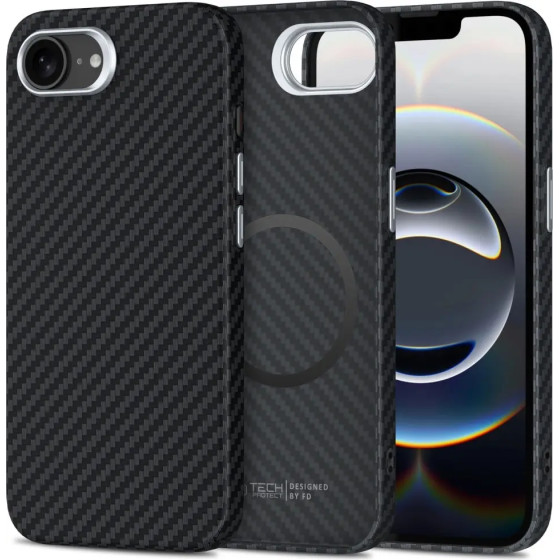 Tech-Protect Ion Carbon Magsafe Iphone 16e Case - Black/Grey - (27663-0)