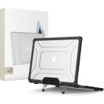 Tech-Protect Smartshell Pro Case For Macbook Air 13 2023-2025 M2 / M3 / M4 - Transparent And Black - (27668-0)