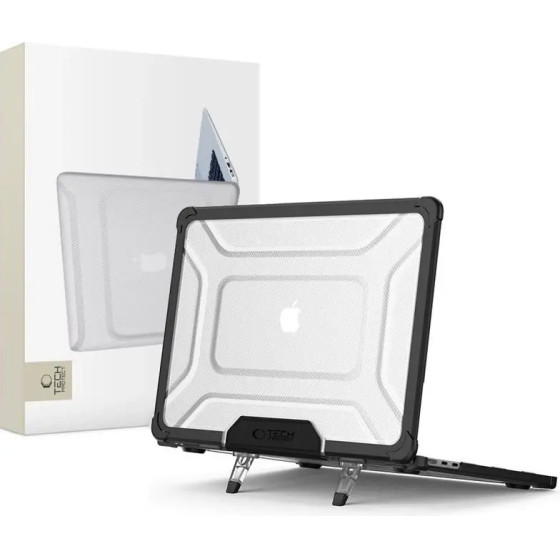 Tech-Protect Smartshell Pro Case For Macbook Air 13 2023-2025 M2 / M3 / M4 - Transparent And Black - (27668-0)