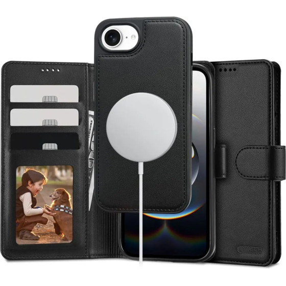 Tech-Protect Wallet Magsafe Iphone 16e Case - Matte Black - (27501-0)