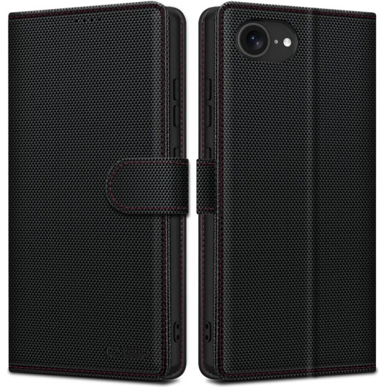 Tech-Protect Wallet Rs Iphone 16E BLACK/Red Wallet Case For Iphone 16e - Black - (27603-0)