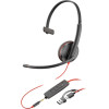 Poly Blackwire 3215 Monaural USB-C Headset +3.5MM Plug +USB-C/A Adapter (BULK) - (8X227A6)