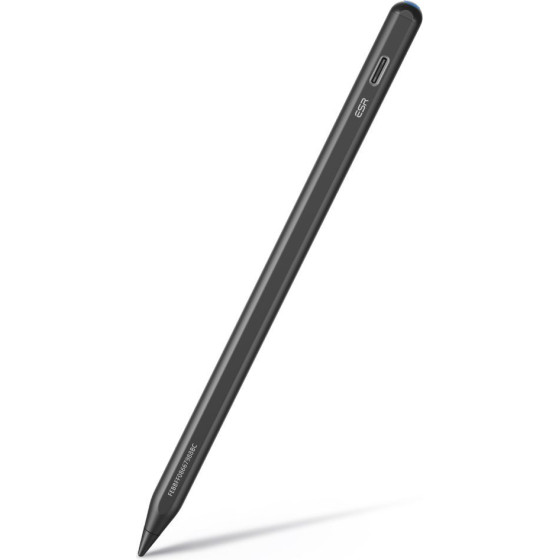 ESR - Stylus Pen Geo - For iPad, Magnetic Attachment, Bluetooth, Type-C, Palm Rejection, Tilt Sensitivity - Black - (6C00601)