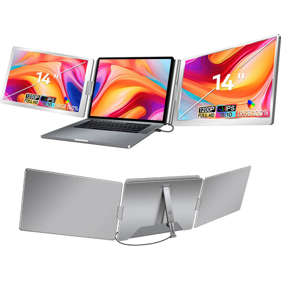 EXTRALINK Smart Life 14'' 2-Screen Monitor For Laptops 12'' To 17.3'' S688 - (EX.21571)