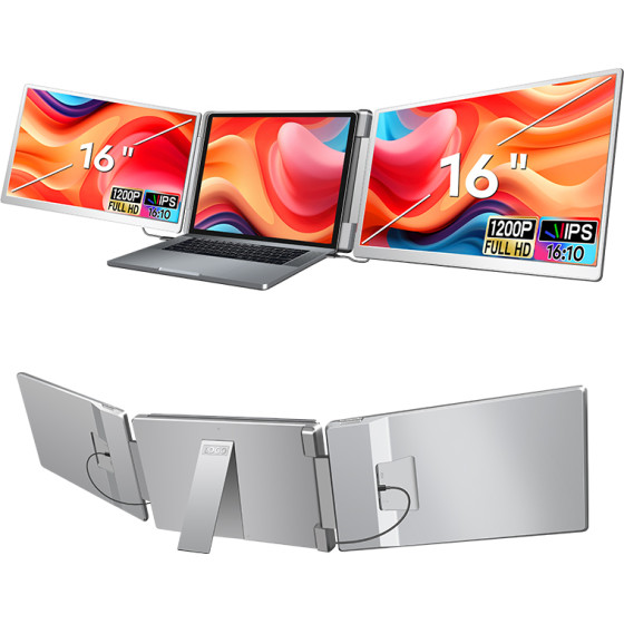 EXTRALINK Smart Life 16'' 2-Screen Monitor For Laptops 12'' To 18.5'' S11 - (S11 2-Screen MONITOR)