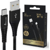 EXTRALINK Smart Life Braided 15W Usb Type-A To Type-C 2m Black | Usb Cable | 5V 3A - (CABESL01)