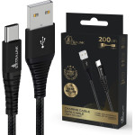 EXTRALINK Smart Life Braided 15W Usb Type-A To Type-C 2m Black | Usb Cable | 5V 3A - (CABESL01)