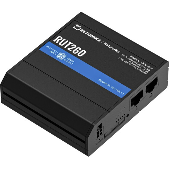 Teltonika RUT260 | Industrial Lte Router | Cat.6, 2x Lan 100MBps Wifi 2.4GHz, RUT260 000000 - (TELTONIKA RUT260 000B00)
