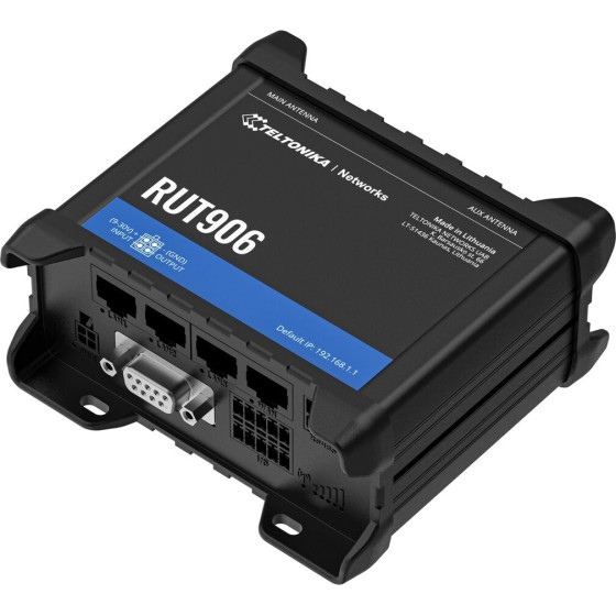 Teltonika RUT906 | Industrial 4G Lte Router | Cat.4, WiFi, Dual Sim, 1x WAN, 3X LAN, IP30 - (TELTONIKA RUT906 000000)