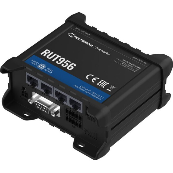 Teltonika RUT956 Lte ROUTER, Dual SIM, 4X FE, Gnss RUT956 200000 - (TELTONIKA RUT956 200000 (QUEC))