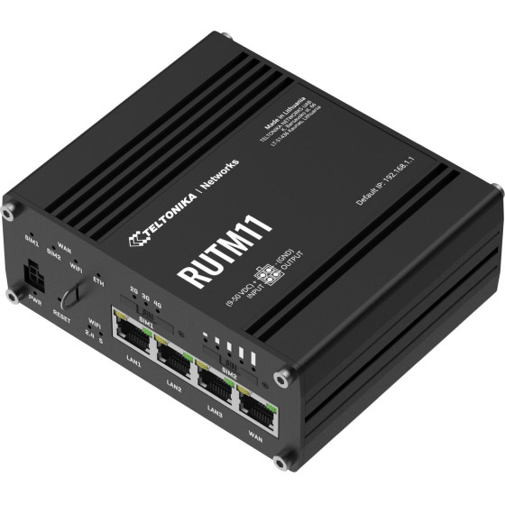 Teltonika RUTM11 | Industrial 4G Lte Router | Cat 6, 4x GbE, GNSS, Wi-Fi 5, Dual Sim - (RUTM11000000)