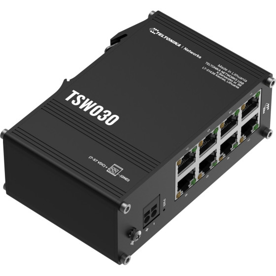 Teltonika TSW030 | Switch | 8x RJ45 100Mb/s, IP30 - (TELTONIKA TSW030000000)