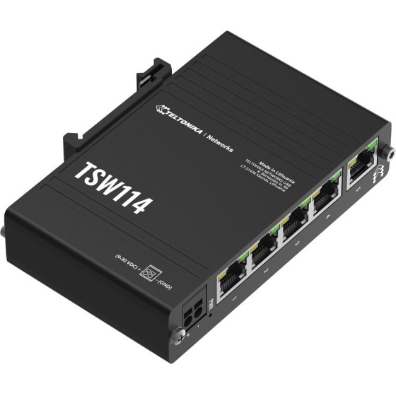 Teltonika TSW114 | Switch | 5x RJ45 1000Mb/s, Din Rail - (TELTONIKA TSW114 000000)