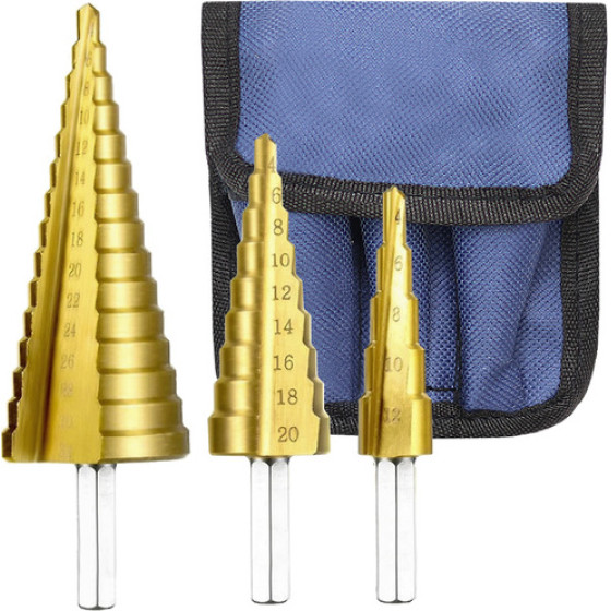 Bigstren Set of conical drills - 3 pcs. - (6661-0)