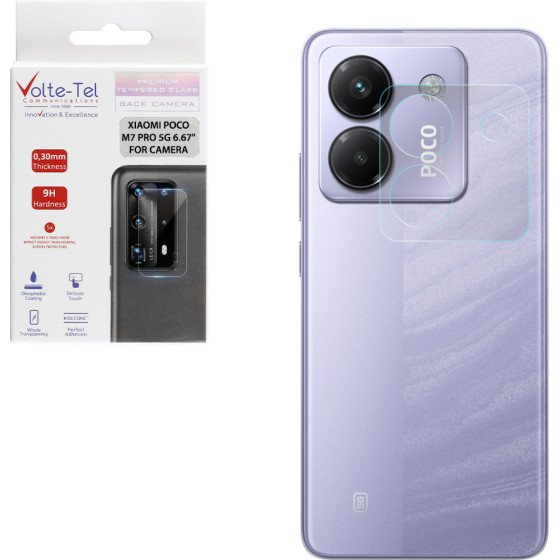 Volte-Tel Tempered Glass Xiaomi Poco M7 Pro 5G 6.67'' 9H 0.30mm For CAMERA