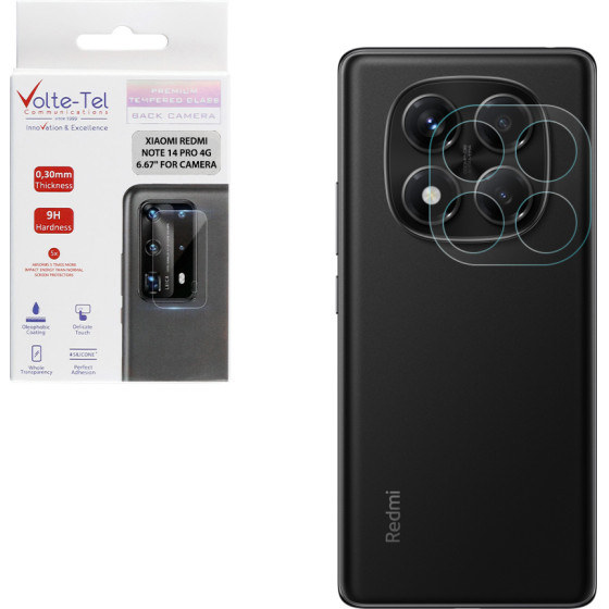 Volte-Tel Tempered Glass Xiaomi Redmi Note 14 Pro 4G 6.67'' 9H 0.30mm For CAMERA