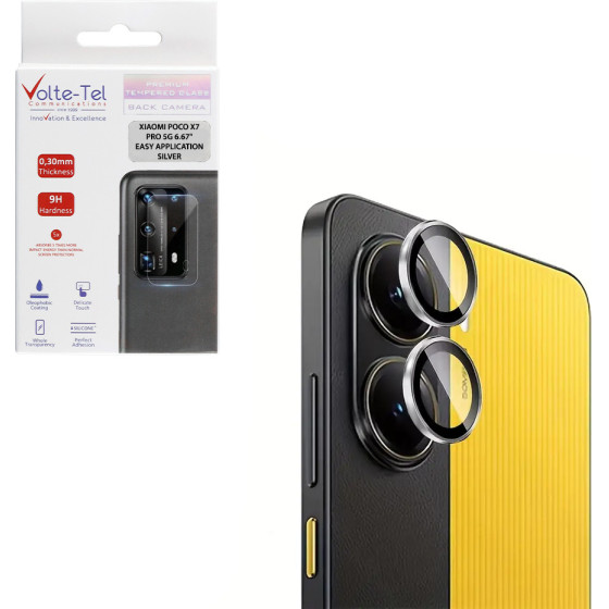Volte-Tel Camera Glass Cover Xiaomi Poco X7 Pro 5G 6.67'' 9H 0.33MM Easy Application SILVER