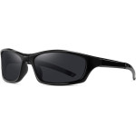 Techsuit - Bike Glasses (24101) - for Cycling and Sport Outdoor Activities, Polarized, Unisex - Black