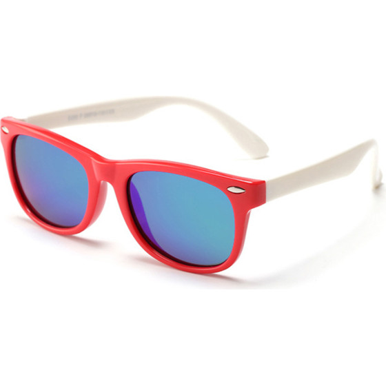 Techsuit - Sunglasses Polarised (D802) - for Kids, UV Protection - Red / White / Green
