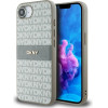 DKNY Case Repeat Texture Pattern With Tonal Stripe For Iphone 16e Beige - (DKHCPSE4PRTHSLE)