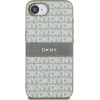 DKNY Case Repeat Texture Pattern With Tonal Stripe For Iphone 16e Beige - (DKHCPSE4PRTHSLE)