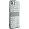 DKNY Case Repeat Texture Pattern With Tonal Stripe For Iphone 16e Beige - (DKHCPSE4PRTHSLE)