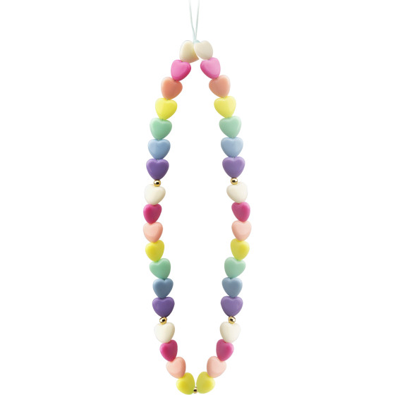 SBS Case Me Wrist Lanyard Smart Beads For Smartphones Multicolor Hearts - (TEBEADS1)