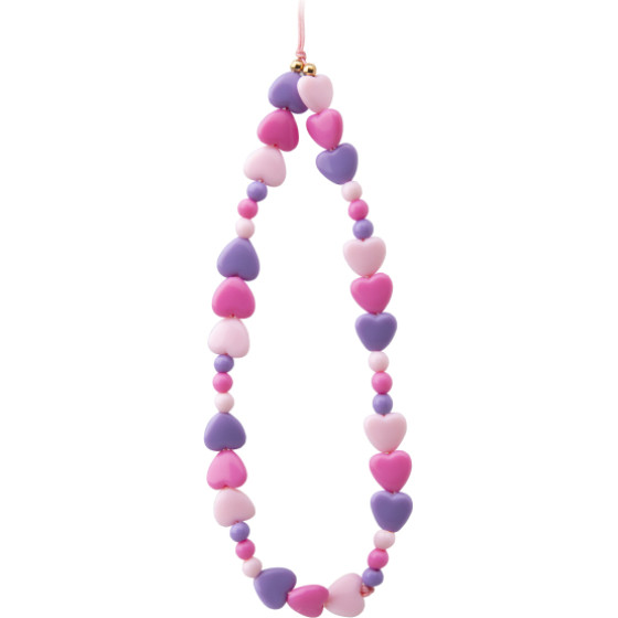SBS Case Me Wrist Lanyard Smart Beads For Smartphones Purple Hearts - (TEBEADS3)