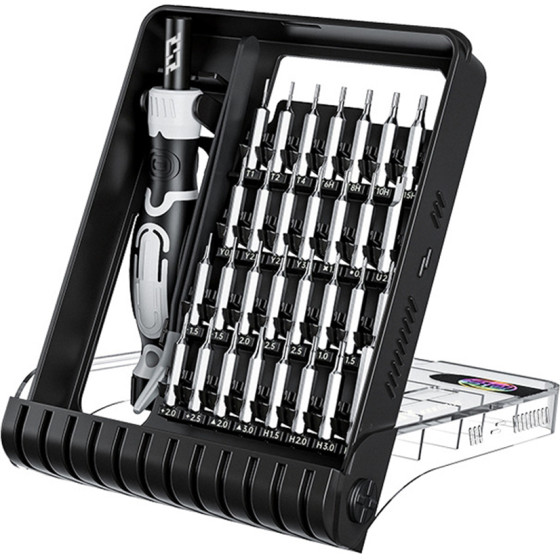 Jakemy - Precision Screwdriver Set 32 In 1 (JM-8189) - With Tweezers Magnetic CR-V Bits - Black
