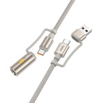 Hoco Cable All-in-One Usb A / Type C To Type C / Cigarette Lighter 3A 60W U138 1,2 m grey