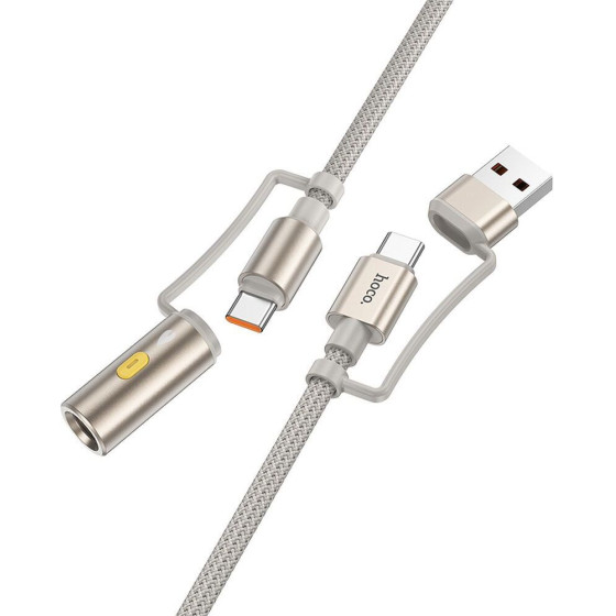 Hoco Cable All-in-One Usb A / Type C To Type C / Cigarette Lighter 3A 60W U138 1,2 m grey