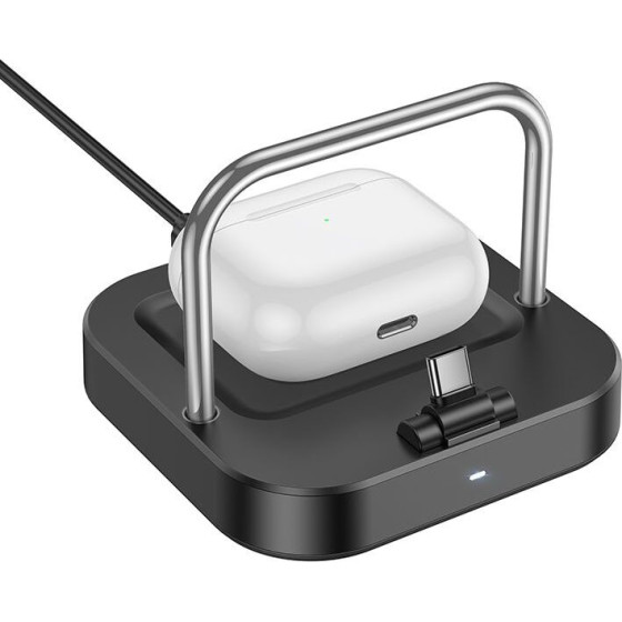 Hoco Desktop Charger 2in1 Type C + Wireless Charging 5W Pd Qc 3A 30W CQ16B black