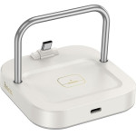 Hoco Desktop Charger 2in1 Type C + Wireless Charging 5W Pd Qc 3A 30W CQ16B Milky white