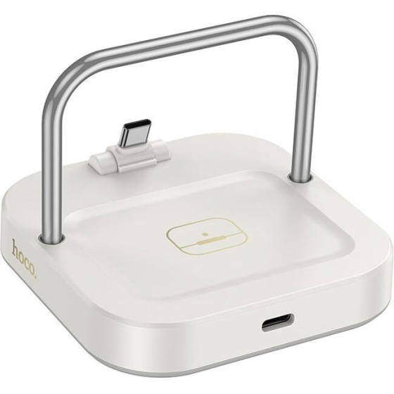 Hoco Desktop Charger 2in1 Type C + Wireless Charging 5W Pd Qc 3A 30W CQ16B Milky white