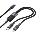 Hoco Cable 2in1 Type C To Type C + Lightning 5A 100W U139 1,2 m black