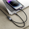 Hoco Cable 2in1 Type C To Type C + Lightning 5A 100W U139 1,2 m black