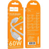 Hoco Cable Type C To Type C 3A 60W X113 1 m gray